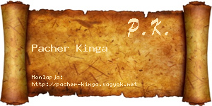 Pacher Kinga névjegykártya